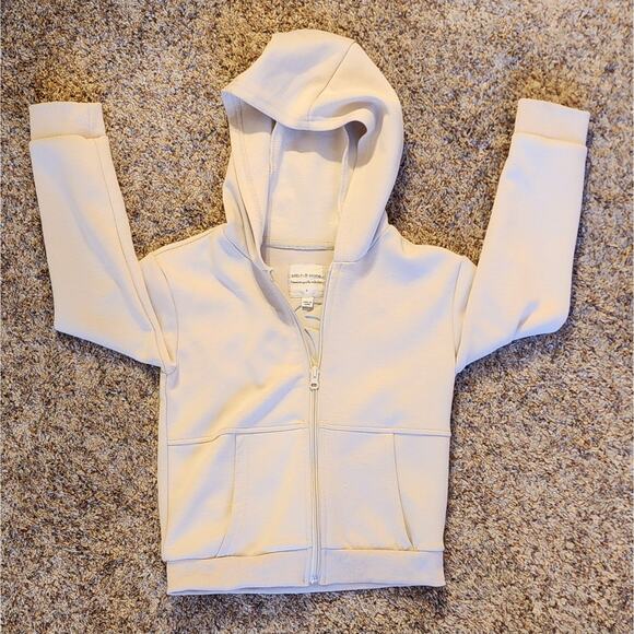 Stitch & Stone Kids 6 Beige Tan Surf Beach Puff Print Zip Hoodie NWOT - Picture 5 of 6